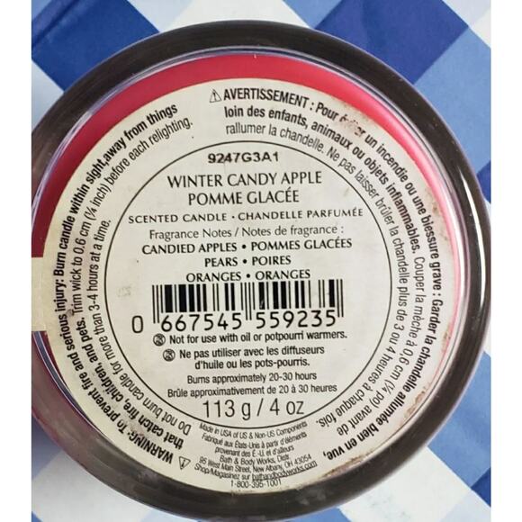 BBW Winter Candy Apple Large 3 Wick & Single Wick Candle Bundle - Picture 3 of 3
